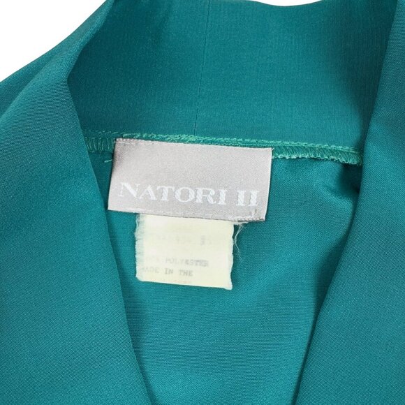 Natori II Vintage Minimalist Long Green Robe Women's Size L/XL - Picture 9 of 9